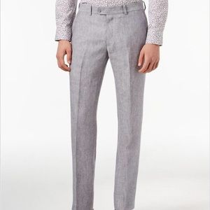 Bar III Light Gray Chambray Slim-Fit Pants